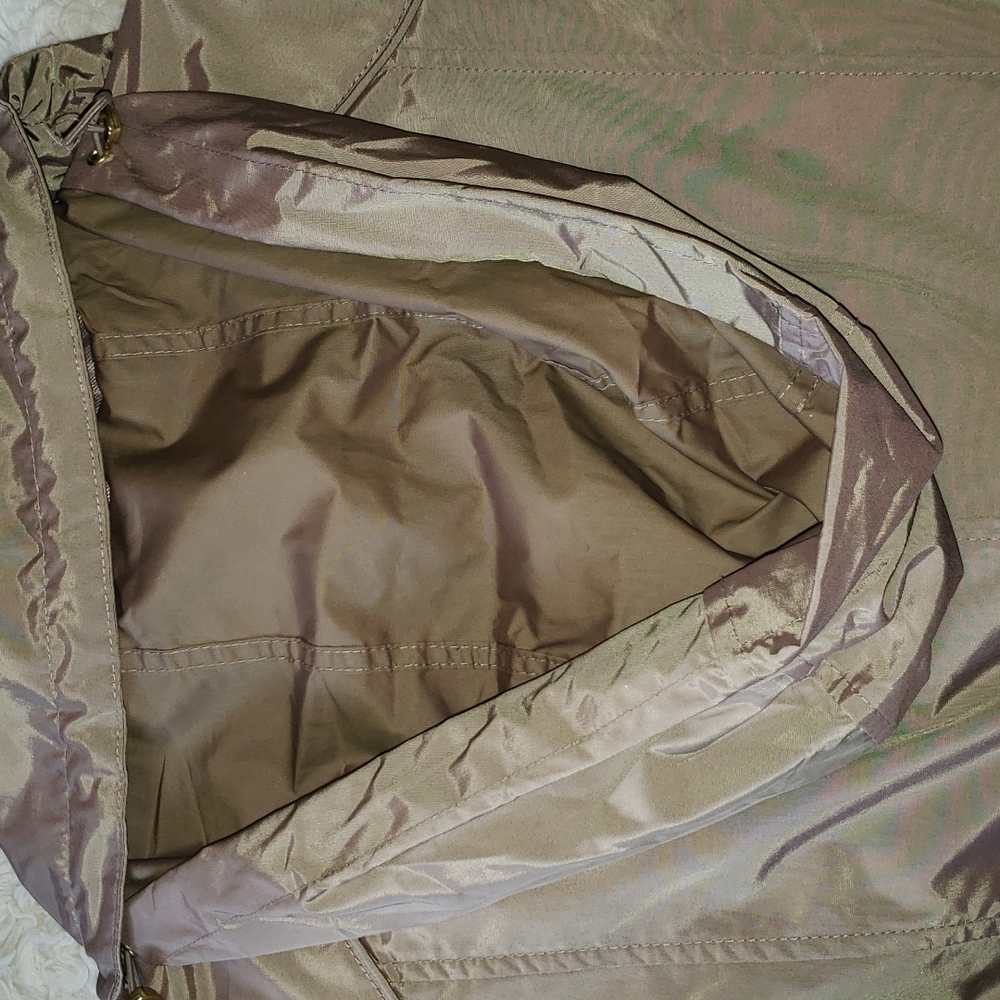 Cole Haan Light Tan S /P detachable Hood Zippered Raincoat Jacket - Picture 7 of 9